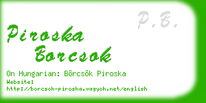 piroska borcsok business card